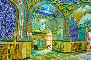 The prayer hall of Imamzadeh Helal Ali Holy Shrine, Aran o Bidgo clipart