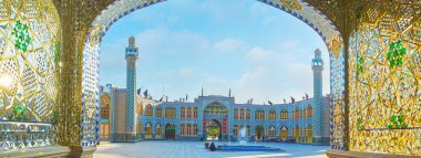Imamzade panoramik ali kutsal tapınağın Panoraması, aran o Bidgol, Iran