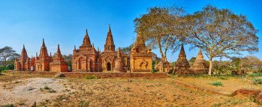 Bagan simgelerinin panoraması, Myanmar