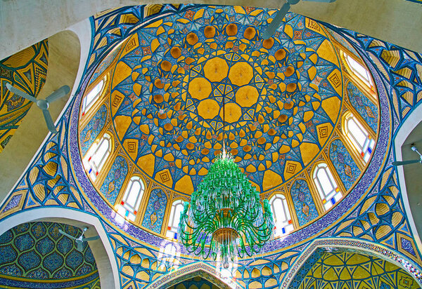 The cupola of Imamzadeh Helal Ali Holy Shrine, Aran o Bidgol, Ir