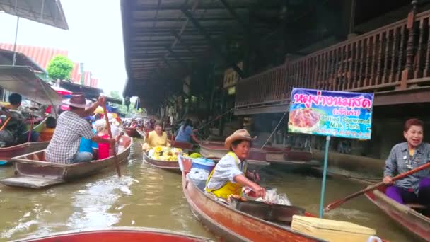 Damnoen Saduak Thailand 2019 Május Élvezze Hajókirándulást Ton Khem Úszó — Stock videók