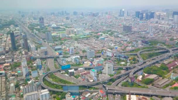 Bangkok Tayland Nisan 2019 Bangkok Nisan Otoyol Otoyol Otoyol Gökdelenleri — Stok video