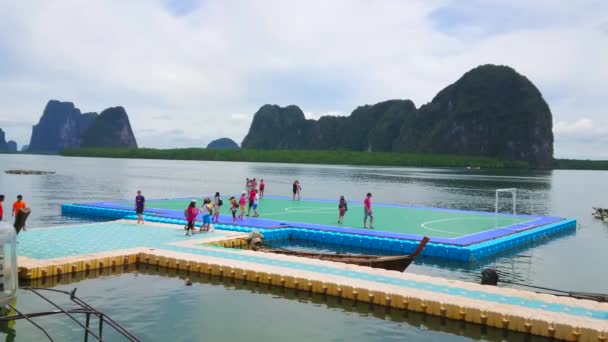 Panyi Tailandia Abril 2019 Campo Fútbol Flotante Hito Notable Isla — Vídeo de stock