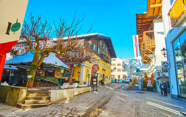 Les rues de Zell am See station de montagne, Autriche — Photo