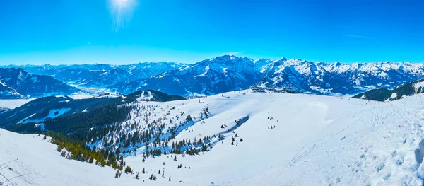 Schmitten Mountain lejtők, Zell am See, Ausztria — Stock Fotó