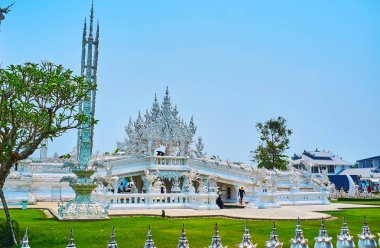 Bridge of Rebirth of White Temple, Chiang Rai, Thailand clipart