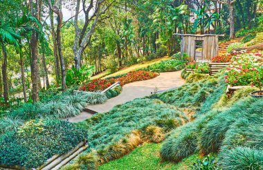 Mae Fah Luang bahçe, Doi Tung, Thaila çimenlerin çiçek yatakları