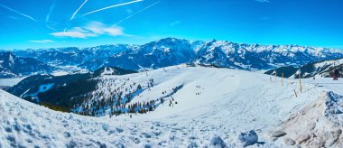 Güneşli bir günde Schmitten dağıpanoraması, Zell See, Avusturya 