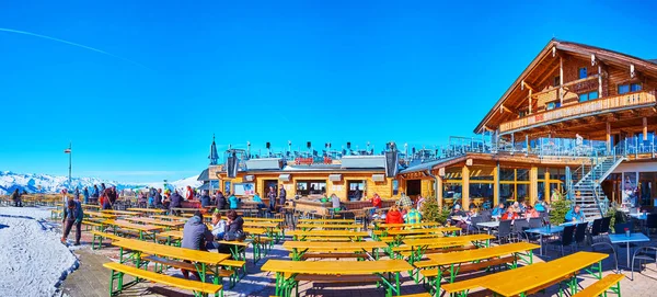 Panorama do restaurante Schmitten mount, Zell am See, Áustria — Fotografia de Stock