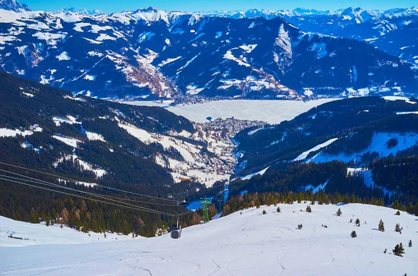 Die Drähte der schmittenhohenbahn, schmitten mount, zell — Stockfoto