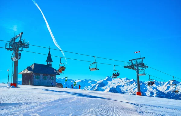 Winter in Alpen, Schmitten mount, Zell am See, Oostenrijk — Stockfoto