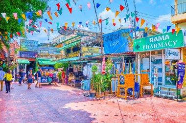 Bangkok, Tayland merkezinde Ram Buttri sokak