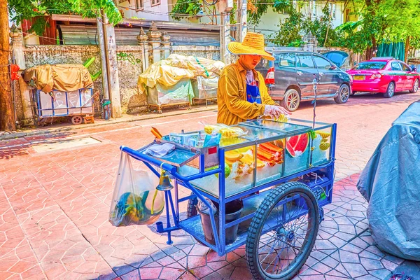 Kupiec owoców, Bangkok, Tajlandia — Zdjęcie stockowe