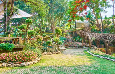 Olağanüstü Mae Fah Luang bahçesi, Doi Tung, Tayland