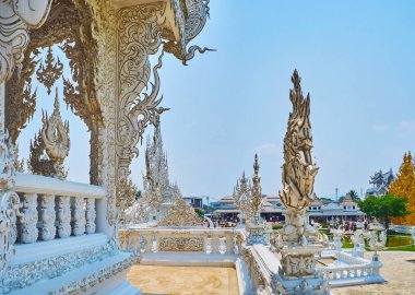 Rich decors of White Temple, Chiang Rai, Thailand clipart