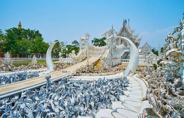 Die Höllenszene vor der Brücke des Wiedergeburtszyklus, weißer Tempel — Stockfoto