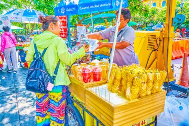Bangkok, Tayland taze meyve tezgahı
