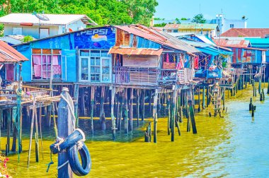 Bangkok, Tayland'daki eski kulübeler