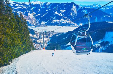 Trassxpress teleferik havadan görünümü, Schmitten mount, Zell