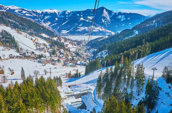 El paisaje de Zell am See resort, Austria — Foto de Stock