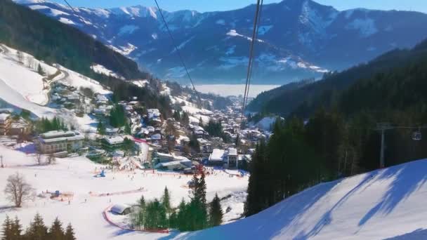 Zell See Österrike Februari 2019 Njut Utsikten Resort Som Ligger — Stockvideo