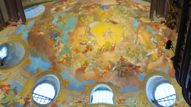 Vienna Austria Marzo 2019 Capolavoro Della Cupola Interna Prunksaal Della — Video Stock