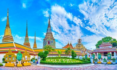 Wat Pho kompleksinin simge yapıları, Bangkok, Tayland