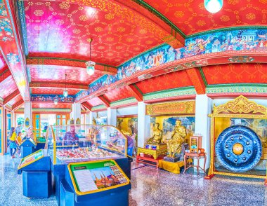 Bangkok Wat Pho tapınağının Sala Rai türbesi görüntü evi,