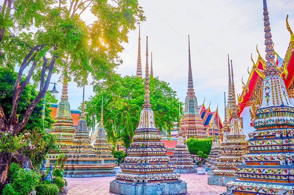 The spires of Wat Pho temple, Bangkok, Thailand
