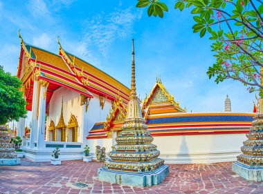 Panorama Wat Pho kompleksi, Bangkok, Tayland