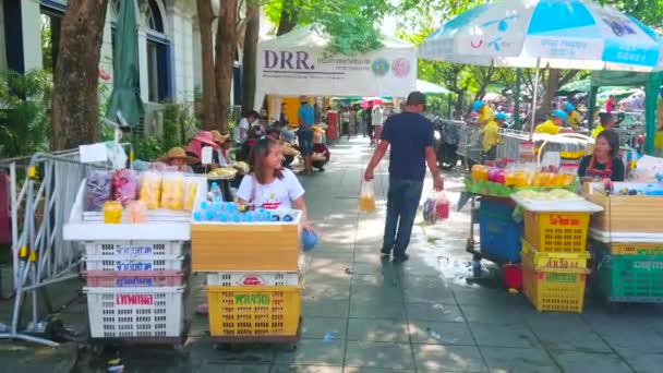 Μπανγκόκ Ταϊλάνδη Απριλίου 2019 Αγορά Στην Προβλήτα Tha Chang Ευρύ — Αρχείο Βίντεο