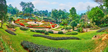 Tepeden manzara, Mae Fah Luang bahçesi, Doi Tung, Tayland