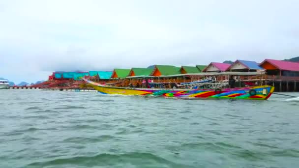 Panyi Thailand April 2019 Speedboat Trip Shore Panyi Koh Panyee — Stock Video