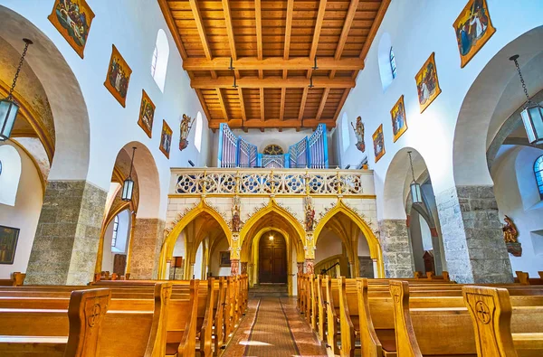Interior of St Hippolyt Church, Zell am See, Austria — Stock Photo, Image