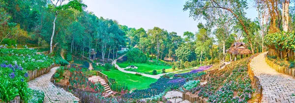 Odwiedź Mae Fah Luang Arboretum, Doi Chang Moob, Chiang Rai, Thail — Zdjęcie stockowe