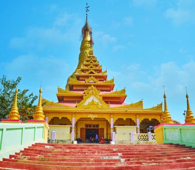 Maha Bodhi Ta Htaung manastırını ziyaret edin, Monywa, Myanmar