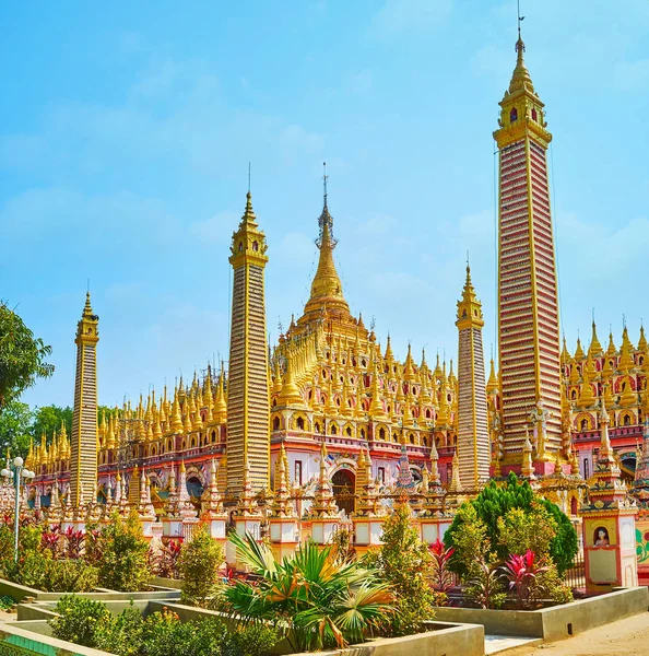 Kwietna w Thanboddhay Pagoda, Monywa, Myanmar — Zdjęcie stockowe