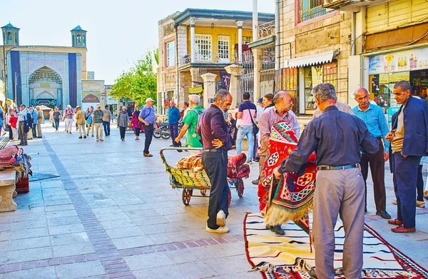 Tapetes e tapizones em Shiraz, Irão — Fotografia de Stock