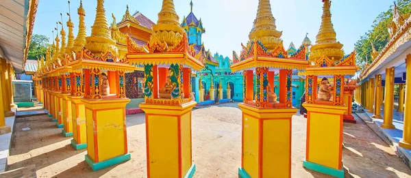 Podstawy klasztoru Thanboddhay, Monywa, Myanmar — Zdjęcie stockowe