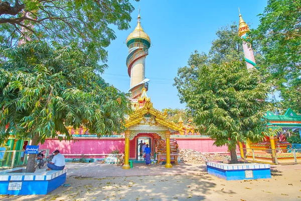 Svatyně arlain Nga Sint, klášter Thanboddhay, Monywa, Myanmar — Stock fotografie