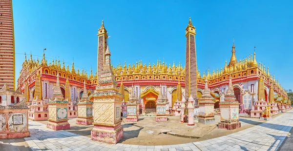 Godetevi il panorama della Pagoda di Thanboddhay, Monywa, Myanmar — Foto Stock