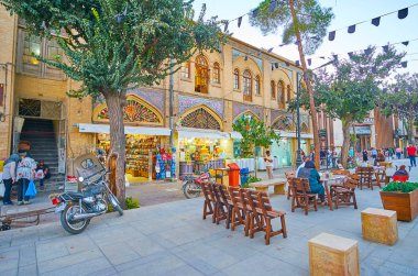 Zand street sokak kafeleri, Şiraz, İran