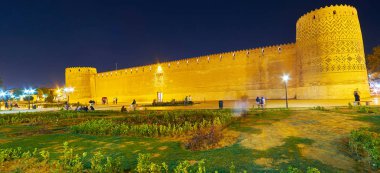 Akşam ın Panoraması Karim Khan kalesi, Şiraz, İran