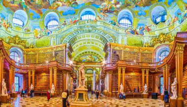 Viyana Milli Kütüphanesi'nde Prunksaal Panoraması, Avusturya
