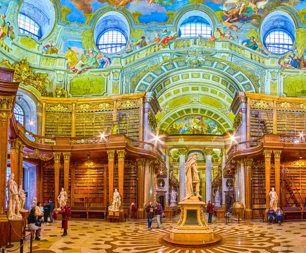 Interiér národní knihovny ve Vídni, Rakousko — Stock fotografie