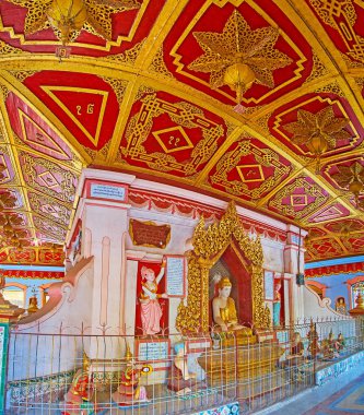 Süslü Görüntü Evi Thanboddhay manastırı, Monywa, Myanmar