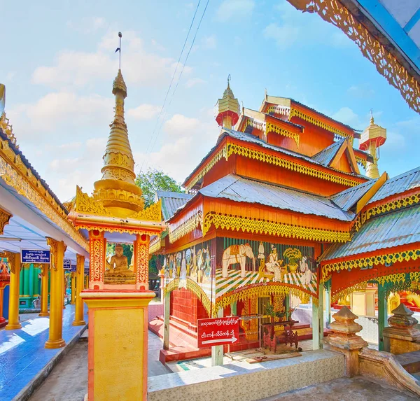 Na terenie klasztoru Thanboddhay, Monywa, Myanmar — Zdjęcie stockowe