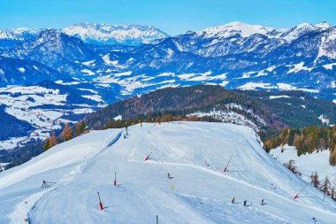 Zwieselalm Dağı 'ndaki kayak parkurları, Gosau, Avusturya