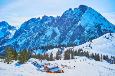 Zwieselalm dağından Rocky Alpleri, Gosau, Avusturya
