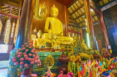 Wat Phan Tao Viharn iç, Chiang Mai, Tayland